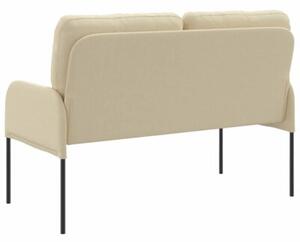 Nowoczesna kremowa sofa minimalistyczna z poduszkami i metalowymi nogami