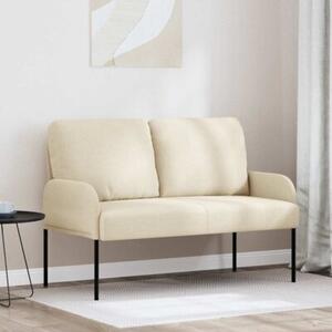 Nowoczesna kremowa sofa minimalistyczna z poduszkami i metalowymi nogami