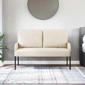 Nowoczesna kremowa sofa minimalistyczna z poduszkami i metalowymi nogami