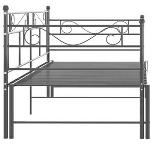Sofa z wysuwaną ramą łóżka, czarna, metalowa, 90x200 cm