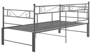Sofa z wysuwaną ramą łóżka, czarna, metalowa, 90x200 cm