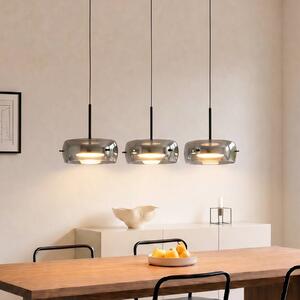 Lampa wisząca Martis Lucande, możliwość ściemniania, czarny, salon / jadalnia, szkło, nowoczesny