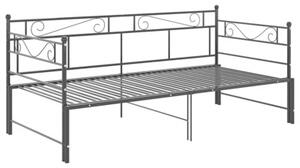 Sofa z wysuwaną ramą łóżka, czarna, metalowa, 90x200 cm