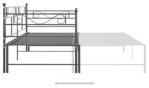 Sofa z wysuwaną ramą łóżka, czarna, metalowa, 90x200 cm