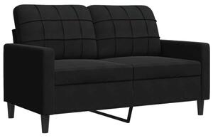 Sofa 2-osobowa, czarna, 120 cm, tapicerowana aksamitem