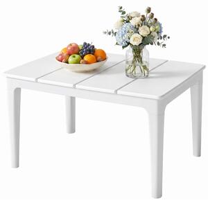 Stolik pomocniczy Outsunny 70 x 53 cm, odporny na warunki atmosferyczne, stolik ogrodowy z tworzywa sztucznego, kolor kremowo-biały