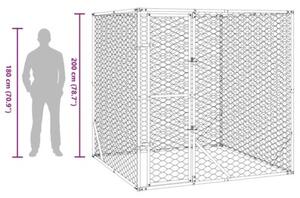 Kojec zewnętrzny dla psa, 2x2x2 m, stal galwanizowana
