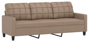 Sofa, 3-osobowa cappuccino, 180 cm, sztuczna skÃ³ra