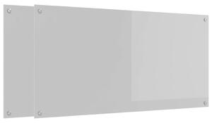Panel kuchenny 2 pcs Jasnoszary 120 x 60 cm szkło hartowane