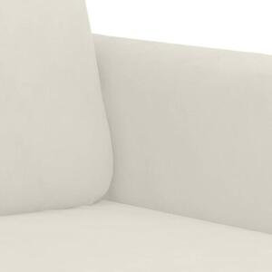 Sofa 2-osobowa, kremowy, 120 cm, tapicerowana aksamitem