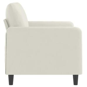 Sofa 2-osobowa, kremowy, 120 cm, tapicerowana aksamitem