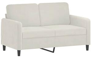 Sofa 2-osobowa, kremowy, 120 cm, tapicerowana aksamitem