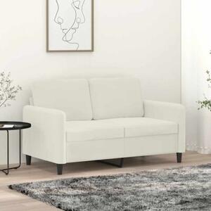 Sofa 2-osobowa, kremowy, 120 cm, tapicerowana aksamitem