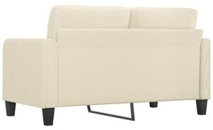 Sofa, 2-osobowa kremowy, 140 cm, sztuczna skÃ³ra