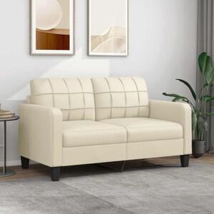 Sofa, 2-osobowa kremowy, 140 cm, sztuczna skÃ³ra