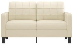 Sofa, 2-osobowa kremowy, 140 cm, sztuczna skÃ³ra