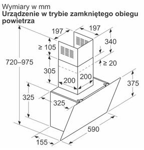 Okap BOSCH DWK65DK20 BiaÅy 550m3/h 60dB klasa A