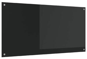 Panel kuchenny Czarny 120 x 60 cm szkło hartowane