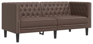 Zestaw 2-cz. wypoczynkowy chesterfield, brÄ zowy, sztuczna skÃ³ra