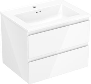 Mexen Orio szafka łazienkowa 60 cm z umywalką Otis, 2 szuflady, biała połysk - 91A10-06047-2-BFF00-W18M00