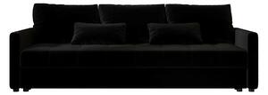 Czarna welurowa sofa rozkładana W3-M28
