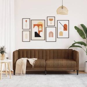 Sofa 2-os., brÄ zowa, sztuczna skÃ³ra zamszowa
