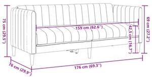 Sofa 2-os., brÄ zowa, sztuczna skÃ³ra zamszowa