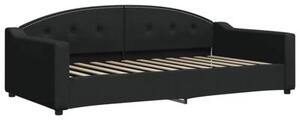 Sofa z materacem do spania, czarna, 100x200 cm, tkanina