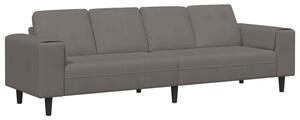 Nowoczesna sofa w ksztaÅcie u z sztruksowym obiciem - jasnoszara, 4 miejsca