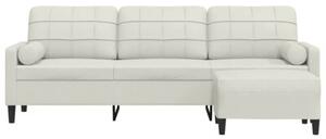 Sofa 3-osobowa z podnÃ³Å¼kiem, kremowa, 210 cm, aksamit