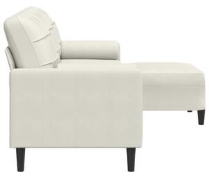 Sofa 3-osobowa z podnÃ³Å¼kiem, kremowa, 210 cm, aksamit