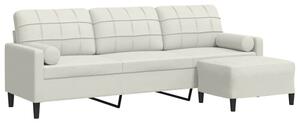 Sofa 3-osobowa z podnÃ³Å¼kiem, kremowa, 210 cm, aksamit