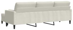 Sofa 3-osobowa z podnÃ³Å¼kiem, kremowa, 210 cm, aksamit