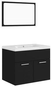 Komplet czarnych mebli do łazienki z umywalką 60 cm E2-T43