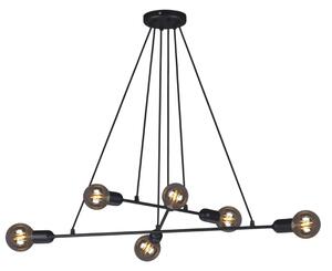 Czarna lampa wisząca 6-punktowa loftowa - 4X A728 G1-S10