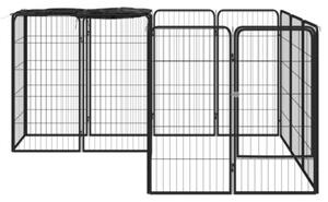 Kojec dla psa, 14 paneli, czarny, 50x100 cm, stal