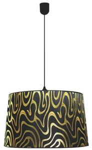 Czarna lampa wisząca z materiałowym kloszem K529 R2-N95