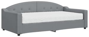 Sofa z materacem, jasnoszara, 90x190 cm, tkanina