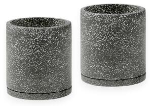 Zestaw 2 ciemnoszarych doniczek Bonami Selection Terrazzo, ø 26 cm
