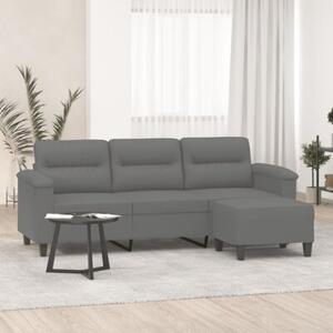 Sofa 3-os. z podnÃ³Å¼kiem, ciemnoszara, 180 cm, obita mikrofibrÄ