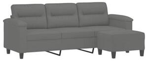 Sofa 3-os. z podnÃ³Å¼kiem, ciemnoszara, 180 cm, obita mikrofibrÄ