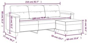 Sofa 3-os. z podnÃ³Å¼kiem, ciemnoszara, 180 cm, obita mikrofibrÄ