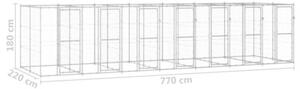 Kojec zewnętrzny dla psa, stal galwanizowana, 16,94 m²
