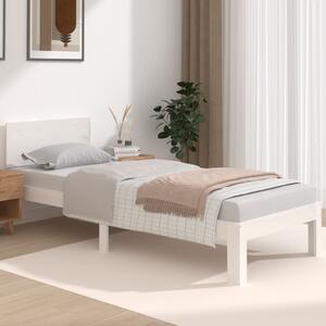 Rama łóżka, biała, drewno sosnowe, 75x190 cm, pojedyncza
