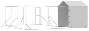 Kojec dla psa, z dachem, srebrny, 6x6x2,5 m, stal galwanizowana