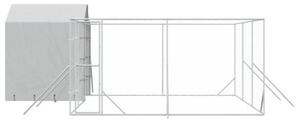 Kojec dla psa, z dachem, srebrny, 6x6x2,5 m, stal galwanizowana