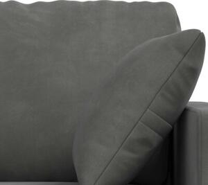 Modularna sofa aksamitna w ciemnoszarym kolorze z czarnymi akcentami
