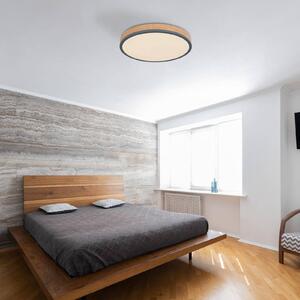 Globo Lampa sufitowa Doro, ciemne drewno, salon / jadalnia, drewno, nowoczesny