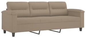 Sofa 3-os. z podnÃ³Å¼kiem, taupe, 180 cm, obita mikrofibrÄ