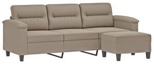 Sofa 3-os. z podnÃ³Å¼kiem, taupe, 180 cm, obita mikrofibrÄ
